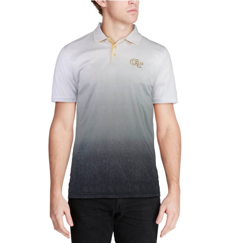 Men's Colosseum Gray GA Tech Yellow Jackets Magic Team Logo Polo